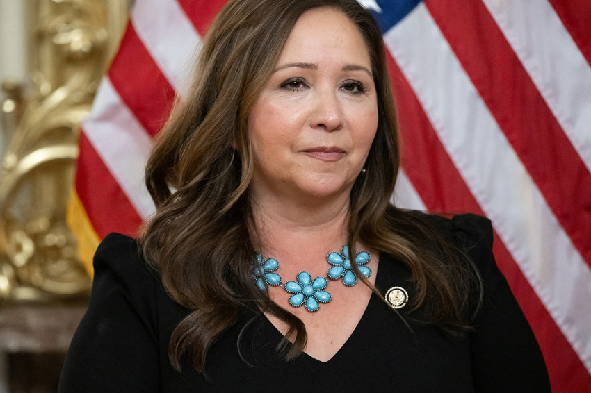 U.S. Rep. Adelita Grijalva, D-Ariz., attends her ceremonial swearing-in at the U.S. Capitol in Washington, D.C., Nov. 12, 2025. After weeks of delay, Rep. Adelita Grijalva, who won a special election to fill the seat vacated after her father, Raul Grijalva, died, is sworn in to the House of Representatives.