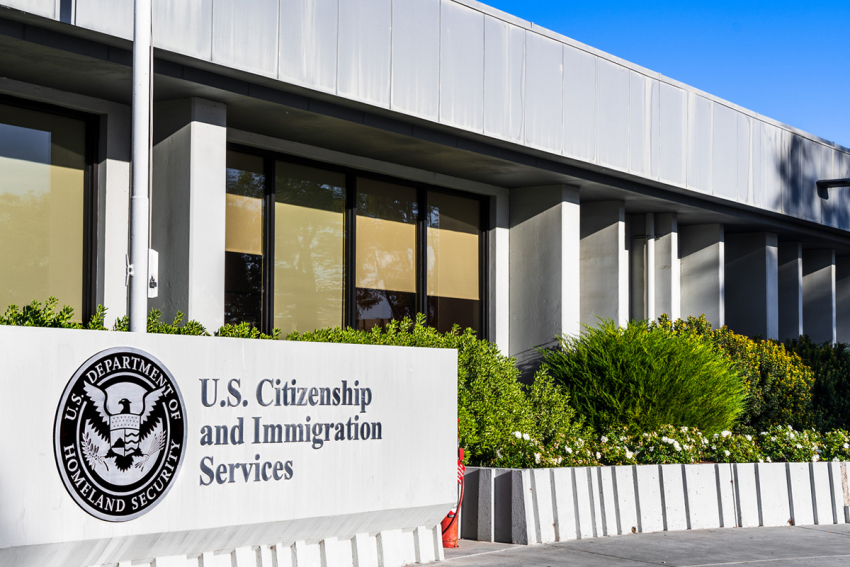 U.S. Citizenship and Immigration Services office located in Silicon Valley, California, on Nov 24, 2019. The USCIS is an agency of the U.S. Department of Homeland Security (DHS).