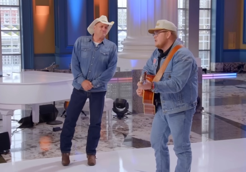 Country music star Marty Brown (L) watches his son, Christian Brown (R), audition for "American Idol" on Feb. 9, 2026. | American Idol/YouTube
