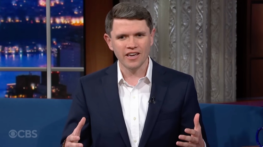 Texas state Rep. James Talarico, D-Austin, explains his view of Christianity during an interview that aired on the YouTube page of "The Late Show with Stephen Colbert" on Feb. 16, 2026.