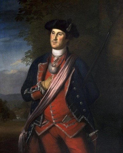 A 1772 portrait of George Washington, with the future first United States president wearing the officer's uniform that he donned during the French and Indian War (1754-1763).