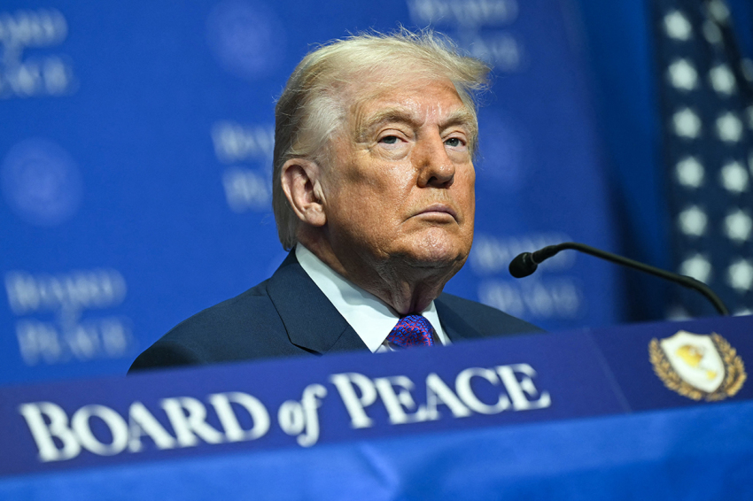 U.S. President Donald Trump attends the inaugural meeting of the