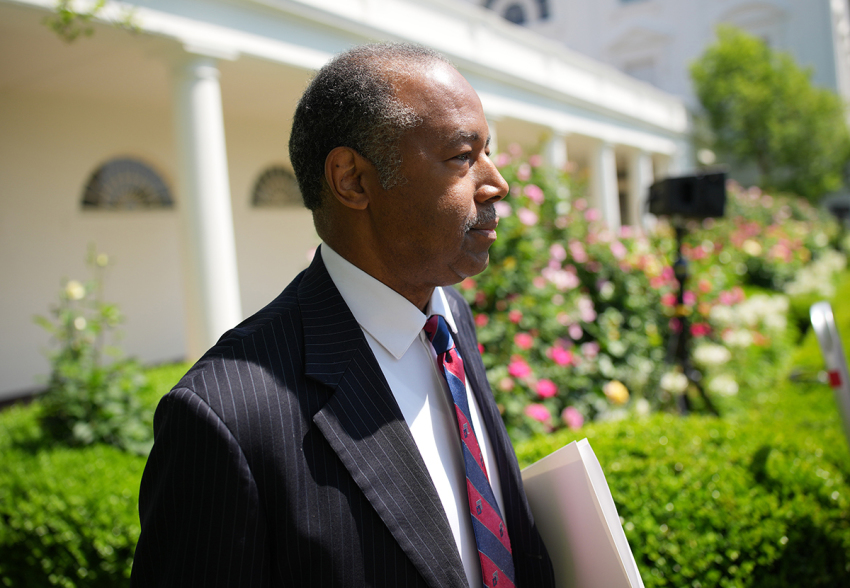 Former U.S. Secretary of Housing and Urban Development Dr. Ben Carson arrives for a National Day of Prayer event hosted by President Donald Trump in the Rose Garden at the White House on May 1, 2025, in Washington, D.C The National Day of Prayer is a congressionally recognized observance that calls on people of all faiths to participate in a day of prayer and reflection.