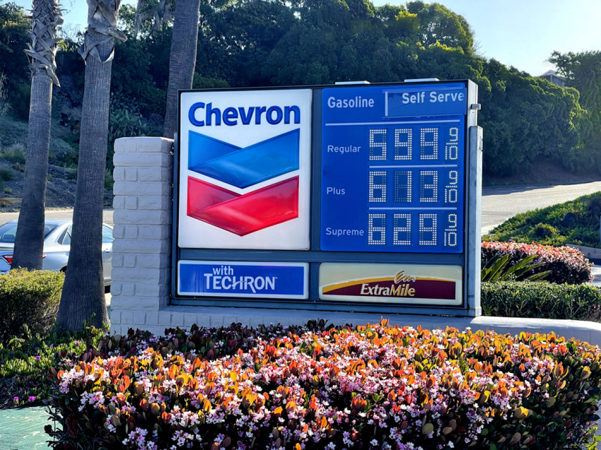 Gas prices rise under the Biden administration in San Diego, California, March 14, 2022.