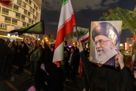 Mourners attend a memorial vigil after Iranian state media confirmed the death of Ayatollah Ali Khamenei on March 1, 2026 in Tehran, Iran. Iran's Supreme Leader, Ayatollah Ali Khamenei, was confirmed killed after the United States and Israel launched a joint attack on Iran on February 28. Iran retaliated by firing waves of missiles and drones at Israel, and targeting U.S. allies in the region.