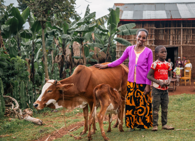 Awawu and her son in her small, rural village in Ethiopia.