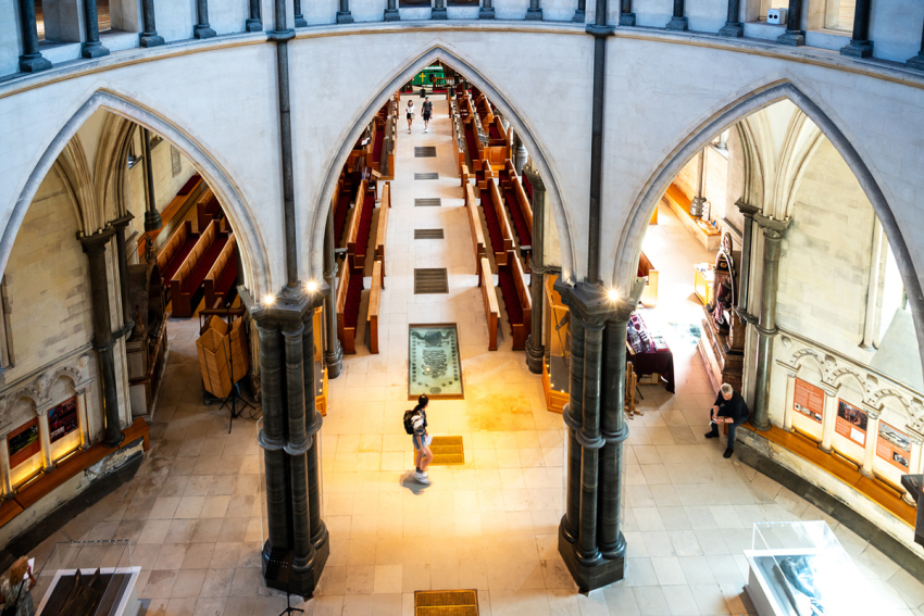 Interior of mediaeval Temple Church in London, where the Magna Carta and common law were born. 