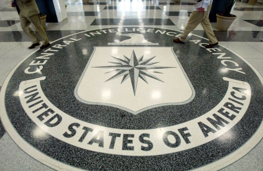 The CIA symbol is shown on the floor of CIA Headquarters, July 9, 2004, at CIA headquarters in Langley, Virginia. 