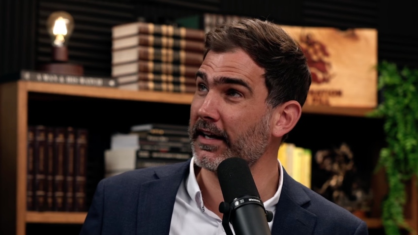 Brooks Potteiger, pastor of Pilgrim Hill Reformed Fellowship in Goodlettsville, Tennessee, speaks with podcast host Joshua Haymes on an episode of the "Reformation Red Pill" podcast, which aired on March 16, 2026.