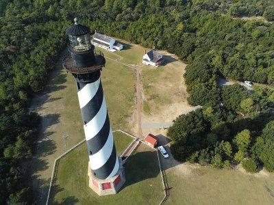 Cape Hatteras Lighthouse is located in Buxton, North Carolina.