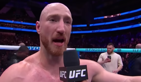 UFC fighter Joe Pyfer discusses how he almost took his own life before finding faith in God following a UFC fight, March 28, 2026.