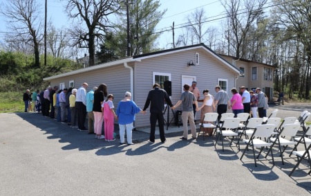 The Tennessee-based Big Emory Baptist Association and First Baptist Church Lenoir City hold a dedication ceremony for their new biblical counseling center in March 2026.