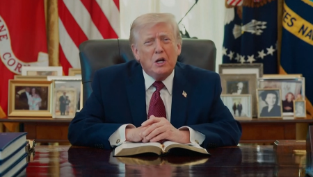 President Donald Trump reads 2 Chronicles 7:11-22 in celebration of America's 250th anniversary.
