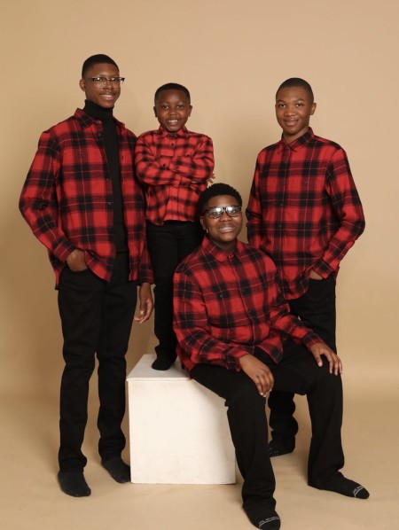 Luke Tillman (2nd L) and his three older brothers.