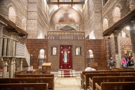 Interior of Saints Sergius and Bacchus Church, also known as Abu Serga, one of the oldest Coptic churches, in Old Cairo.