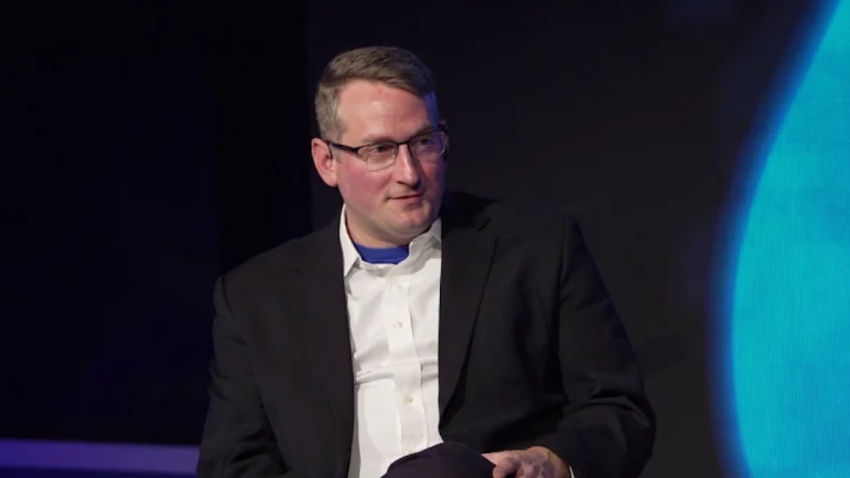 A screenshot of pastor and author Sam Allberry at a 2019 event on gender identity and the Bible.