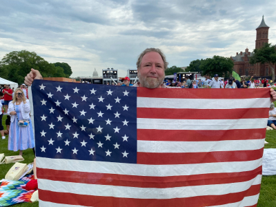 David Harvey, from Meridian, Idaho, attends Rededicate 250 on the National Mall, May 17, 2026.