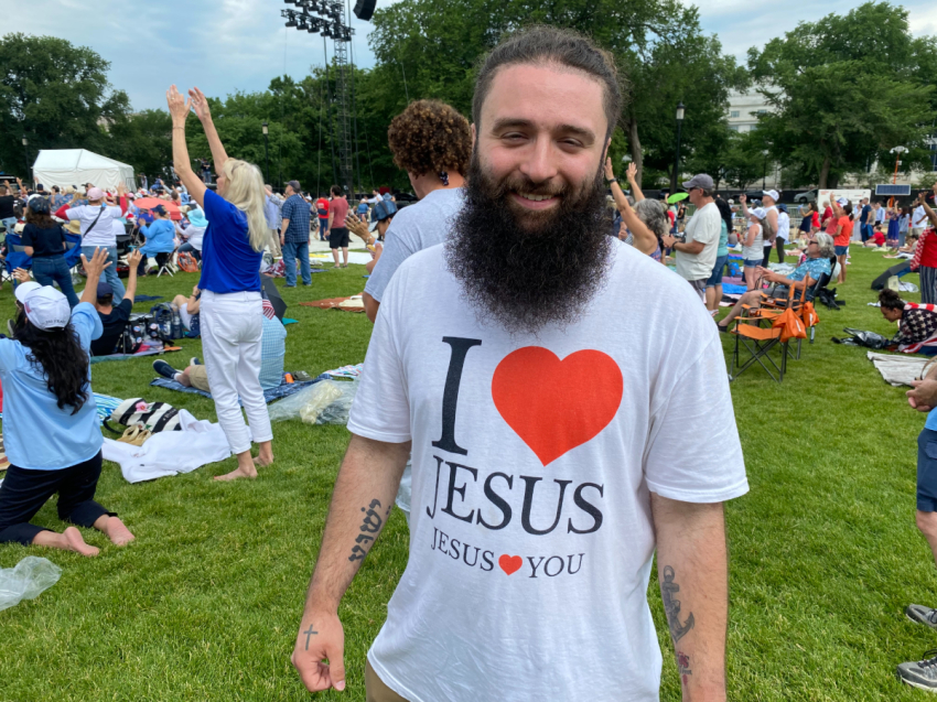 Shaystin Rogers, from Warren, Rhode Island, attends Rededicate 250 on the National Mall, May 17, 2026.