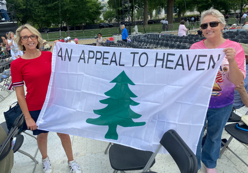 Shelley Benn, from Minneola, Florida, attends Rededicate 250 on the National Mall with her sister, May 17, 2026.