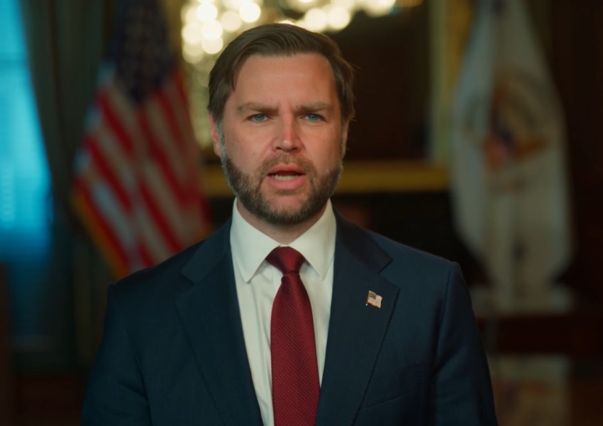 Vice President JD Vance speaks by video at the Rededicate 250 festival on the National Mall in Washington, D.C. on May 17, 2026.