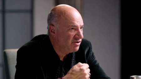 Canadian businessman Kevin O'Leary speaks with Steven Bartlett during an episode of