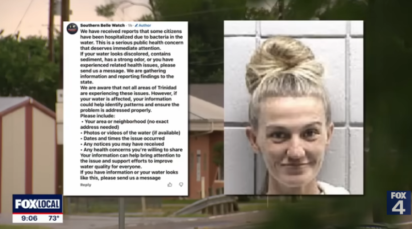Jennifer Combs of Trinidad, Texas, was arrested earlier this month.