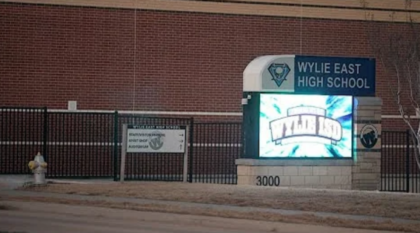 A screenshot of the campus of Wylie East HS in Wylie, Texas.