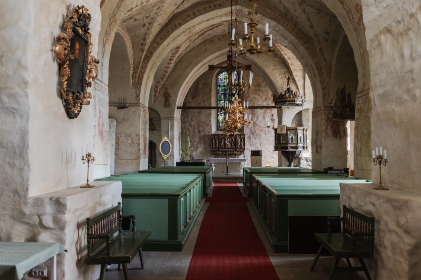 The interior of St. Michael’s Church in Finström, Åland. 