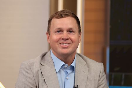Spencer Pratt visits "Fox & Friends" at Fox News Channel Studios on May 28, 2026 in New York City.