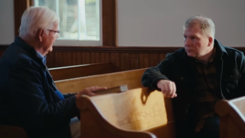 Os Guinness presents John Stonestreet with a copy of William Wilberforce's 