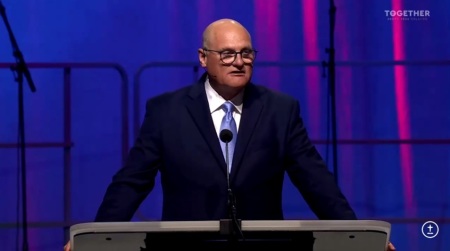 Willy Rice delivers a sermon at the Southern Baptist Convention Pastors' Conference on Monday, June 8, 2026.