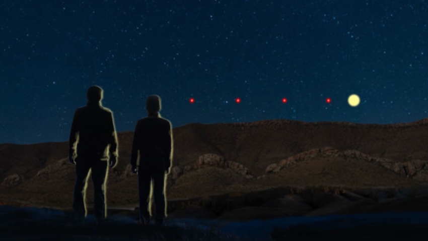 A 2026 FBI rendering of UFOs recounted by federal law enforcement special agents during an incident in the western United States in October 2023.