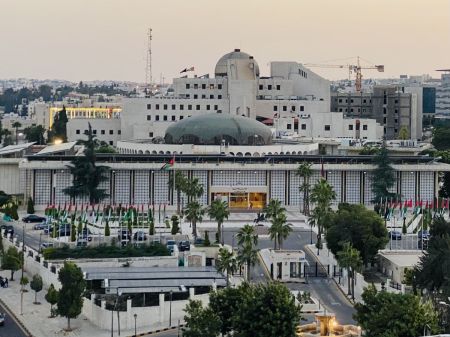 The Jordanian Parliament building in Amman, Jordan.