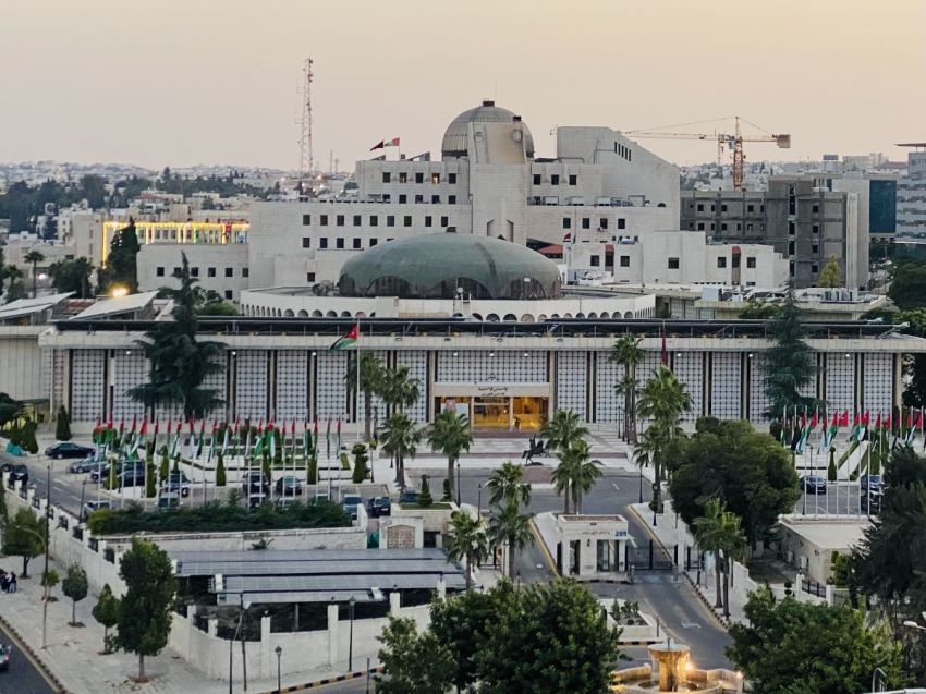 The Jordanian Parliament building in Amman, Jordan. 