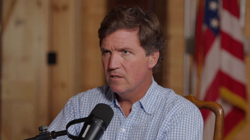 Tucker Carlson speaks with Gen Z podcaster Jack Neel during an interview that aired June 24, 2026.