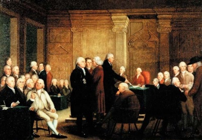 The Second Continental Congress, which served as the provisional government for the independent American colonies, voted for independence.