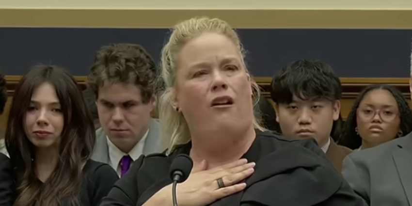 Jessica Gorman, mother of murdered 18-year-old Loyola University freshman Sheridan Gorman, joined other parents of Americans killed by illegal immigrants in giving their testimonies before a House Judiciary subcommittee hearing on sanctuary policies in Washington, D.C., on June 30, 2026. 