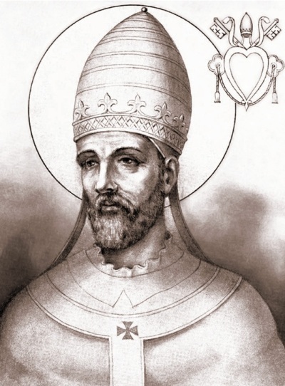 A 19th century depiction of Pope Martin I, a 7th century Catholic Church leader best known for his condemnation of the heresy known as Monothelitism, which claims that Jesus Christ only had one will.