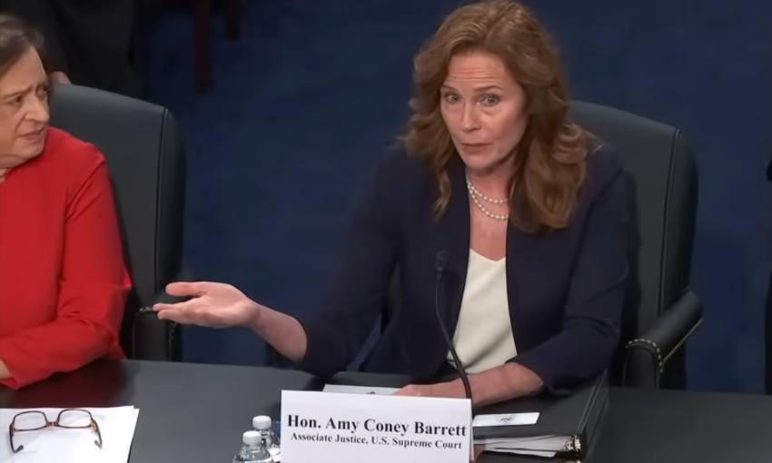 U.S. Supreme Court Justices Amy Coney Barrett (R) and Elena Kagan (L) testified on July 14, 2026, before the U.S. House of Representatives Subcommittee on Financial Services and General Government in support of the Supreme Court’s budget request for fiscal year 2027.