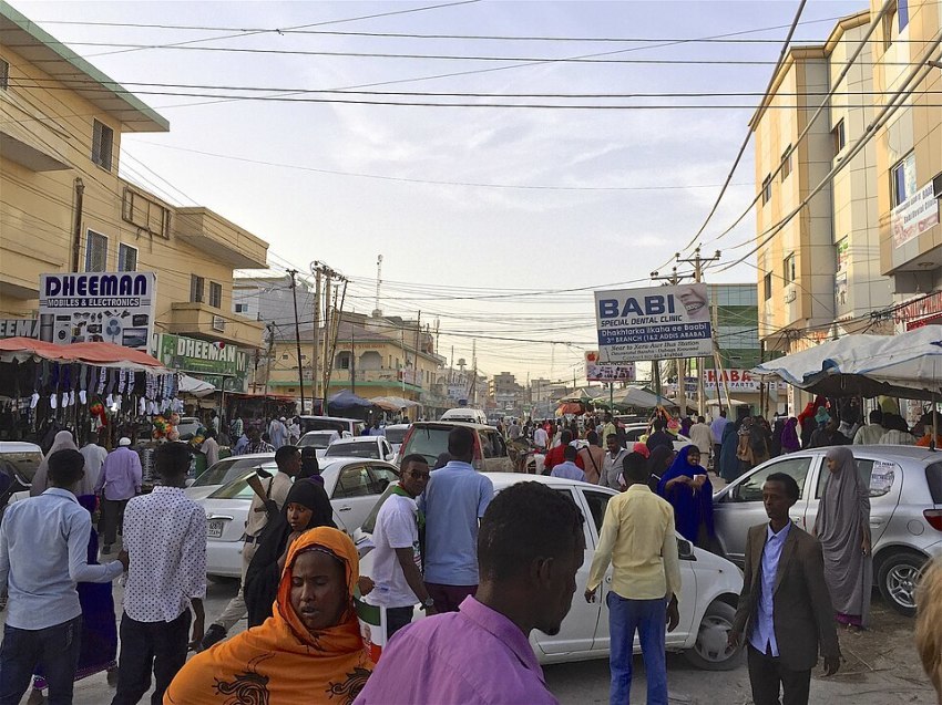 People celebrate Somaliland's Independence Day in the streets of Hargeisa, Somaliland in May 2016.