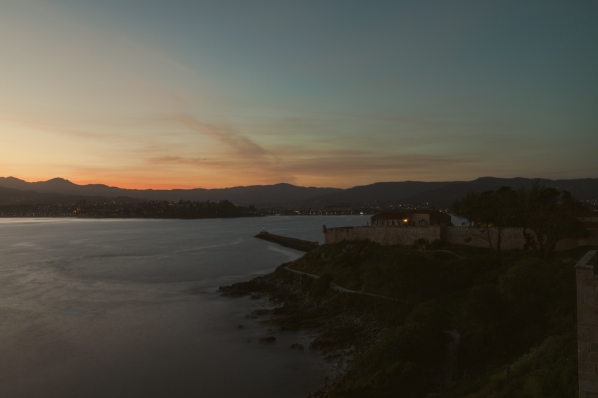 Early morning at the Parador de Baiona in Baiona, Spain.