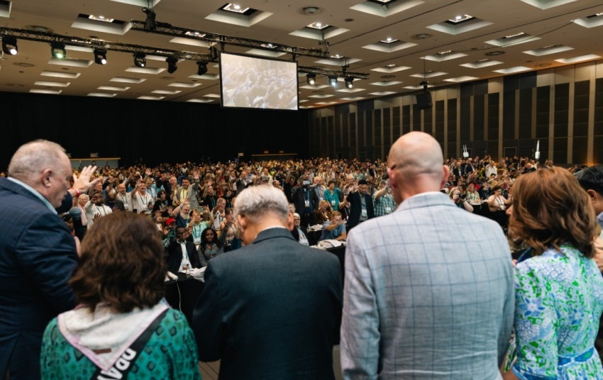 Global Methodist Church Bishop Jeff Greenway prays over the newly elected Assembly of Bishops at the GMC General Conference in Johannesburg, South Africa, which took place Aug. 30–Sept. 5, 2026.