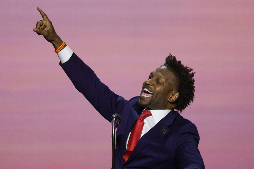 180 Church Pastor Lorenzo Sewell speaks on stage on the first day of the 2026 Republican National Convention at the American Airlines Center on Sept. 09, 2026, in Dallas, Texas. U.S. President Donald Trump will headline the Republican National Committee's first-ever midterm convention as he aims to highlight his administration’s achievements and rally support for GOP candidates just two months before the upcoming elections being held on Nov. 3. 