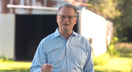 Pastor Adam Hamilton appears in a U.S. Senate campaign ad released in September 2026.