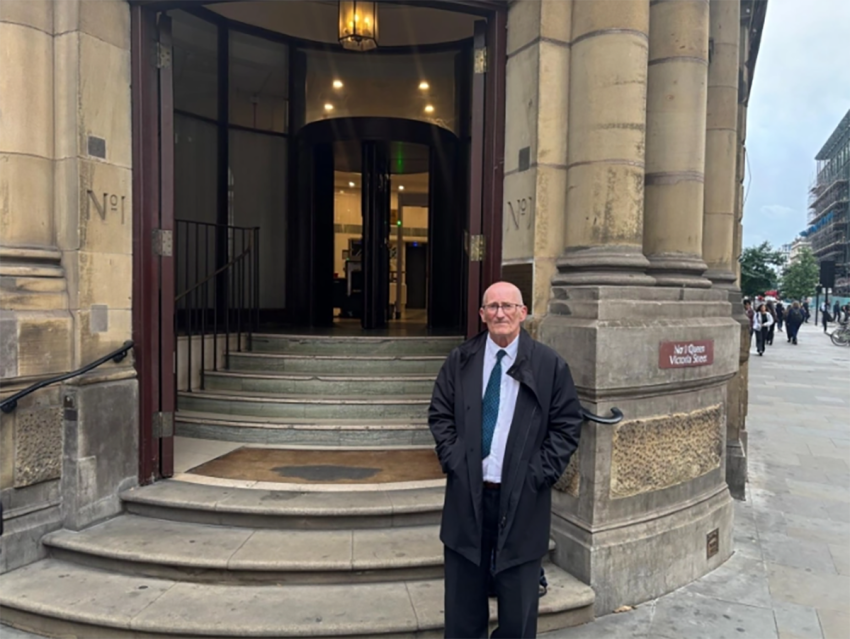 Richard Johnson outside the London Magistrates' Court. 