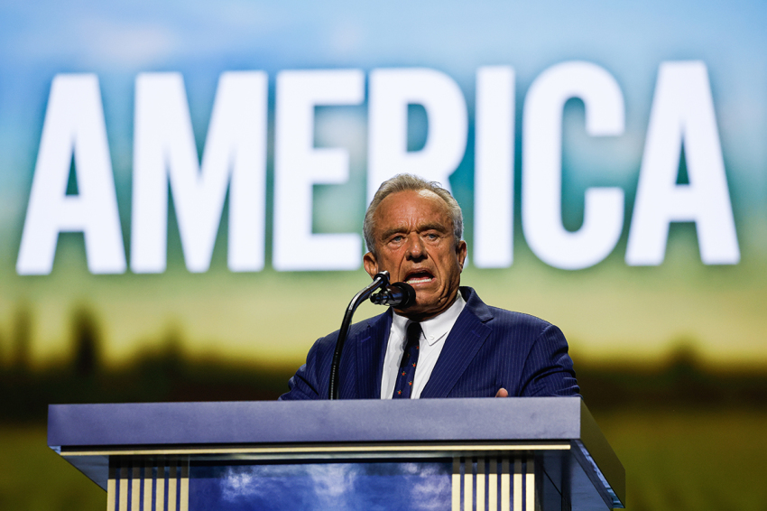 U.S. Health and Human Services Secretary Robert F. Kennedy Jr. speaks on stage on the second day of the 2026 Republican National Midterm Convention at the American Airlines Center on Sept. 10, 2026, in Dallas, Texas. U.S. President Donald Trump is headlining the Republican National Committee's first-ever midterm convention as he aims to highlight his administration’s achievements and rally support for GOP candidates just two months before the upcoming elections being held on Nov. 3.