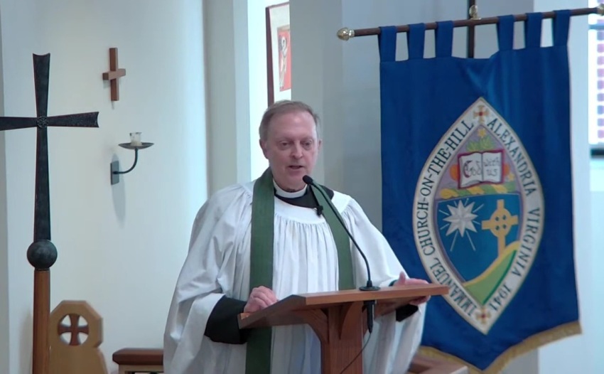 The Rev. J. Randolph Alexander Jr., rector of Immanuel Church-on-the-Hill in Alexandria, Virginia, preaching a sermon in February 2025. 