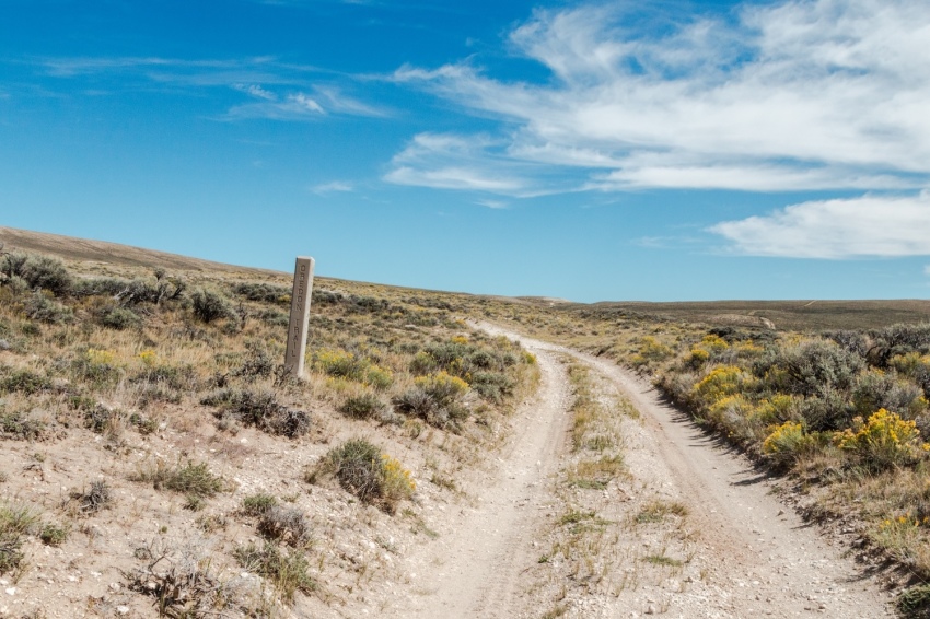 The Oregon Trail at South Pass in Wyoming. 