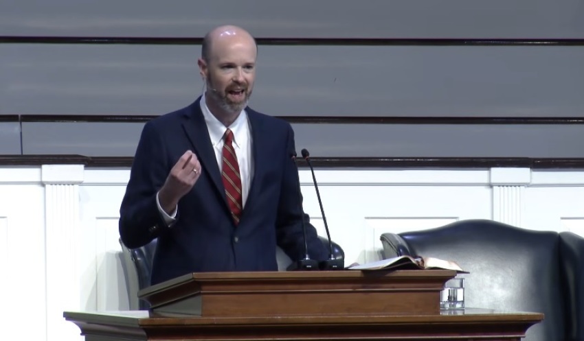 Andrew T. Walker speaks at the Southern Baptist Theological Seminary in Louisville, Kentucky, on Sept. 15, 2026. 