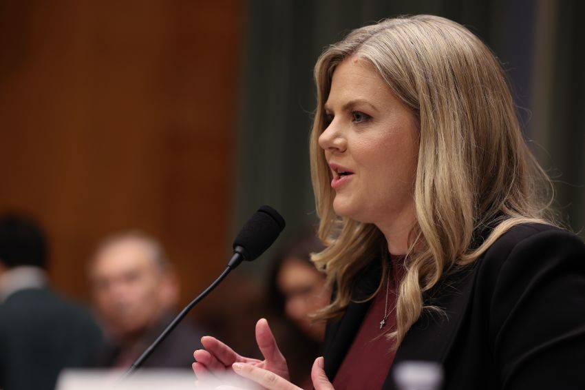 Dr. Heidi Overton speaks at her Senate confirmation hearing on Sept. 24, 2026, at the U.S. Capitol in Washington, D.C.